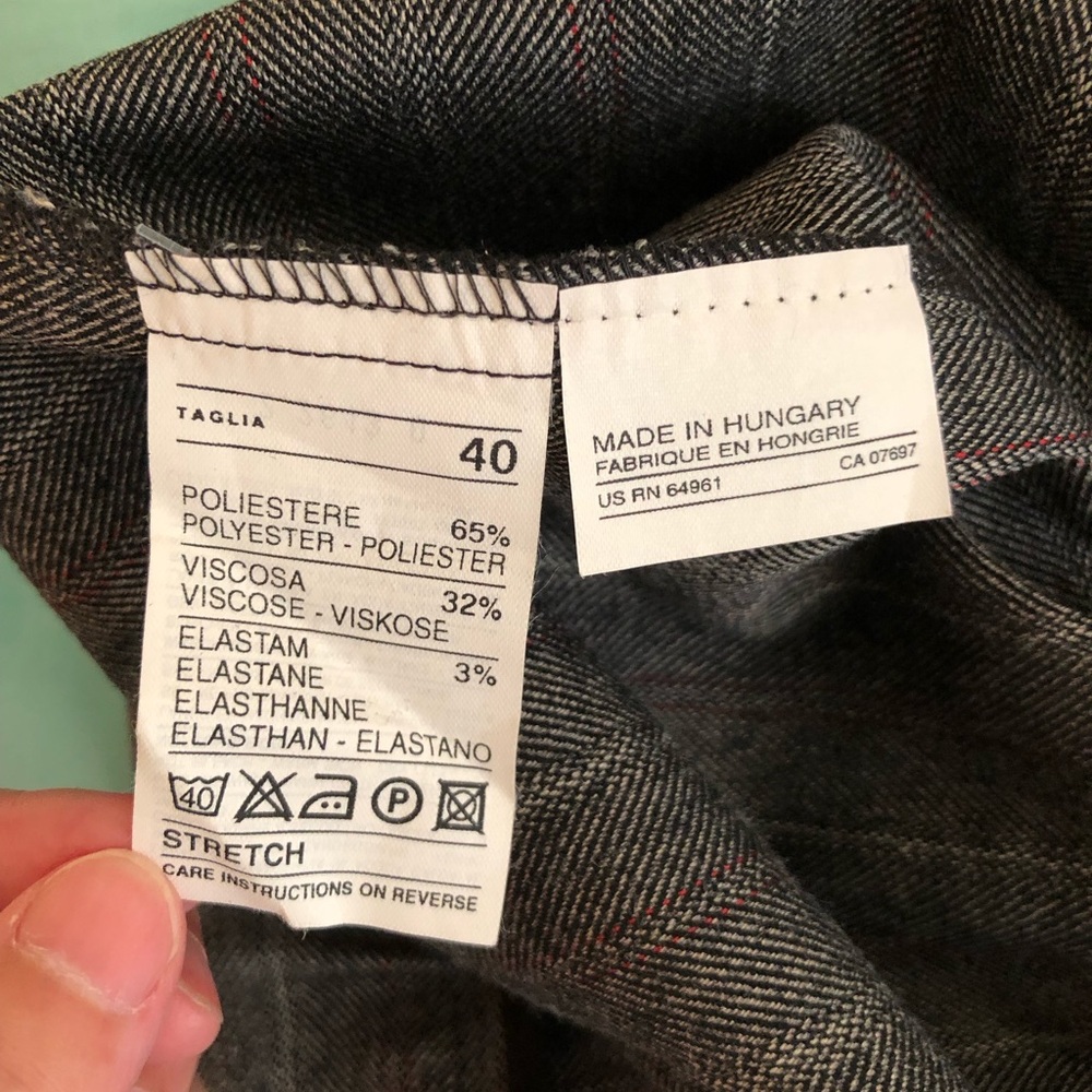 United Colors of Benetton Gray and red Stripe wide Pants OfficeTrousers